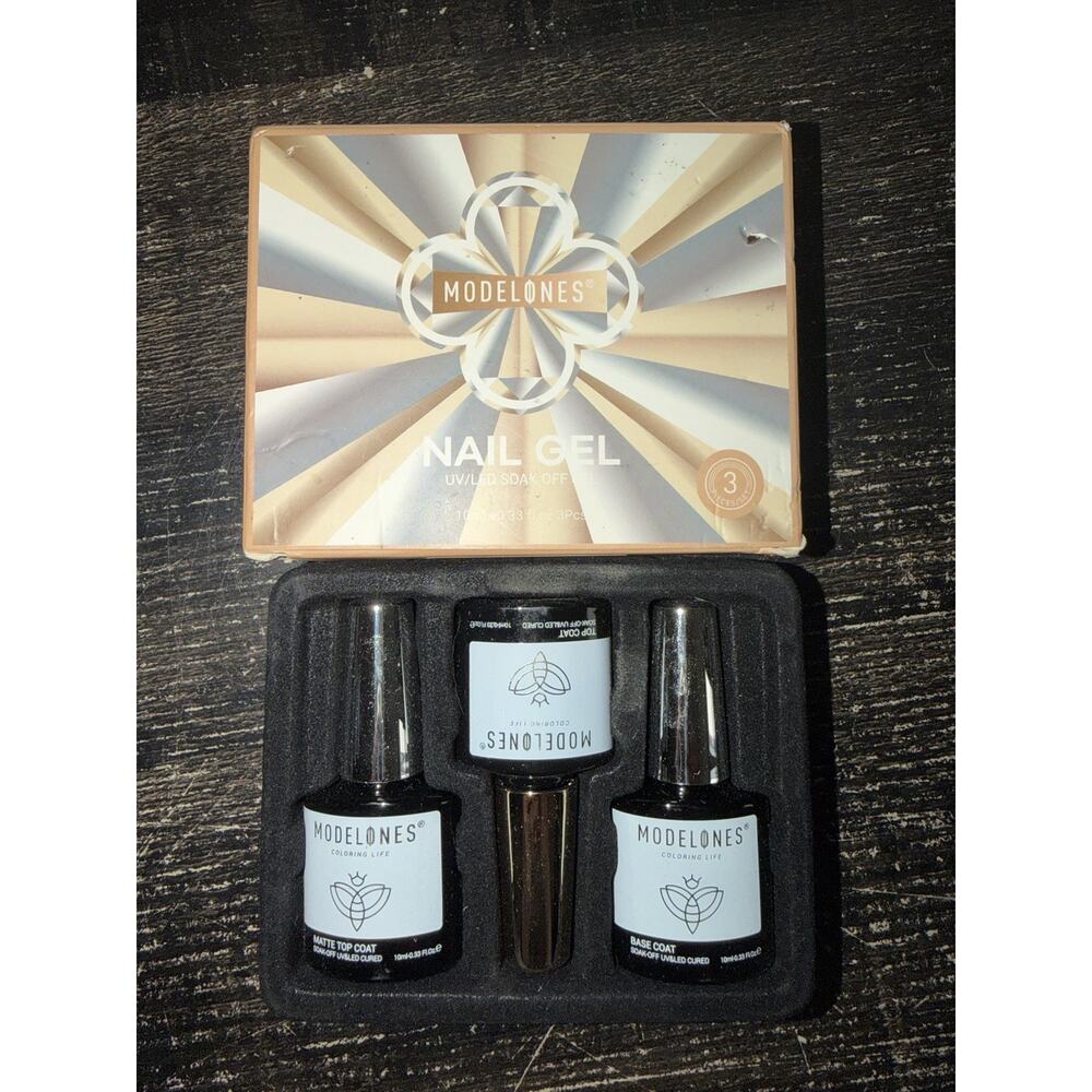 Box of 3 Modelones Gel Nail Polish Base, Top and Matte Top Coats
